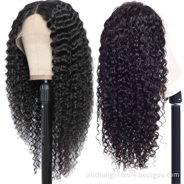 HanF Wholesale Full Lace Wig Vendors Raw Indian Transparent Glueless Lace Water Wave Preplucked Wigs Human Hair Lace Front